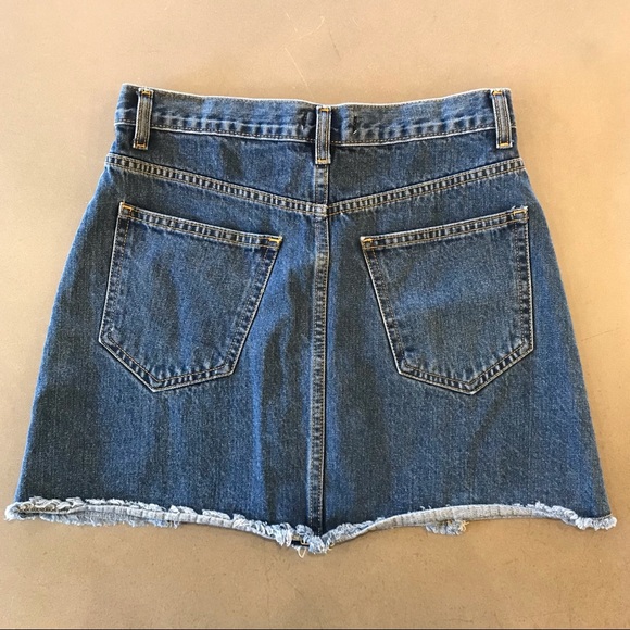 Forever 21 Button Front Denim Mini Skirt Sz 26 - Picture 2 of 3